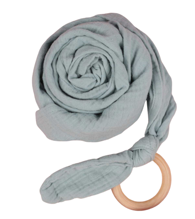 Picture of Muslin babytæppe  med ring - lys grøn